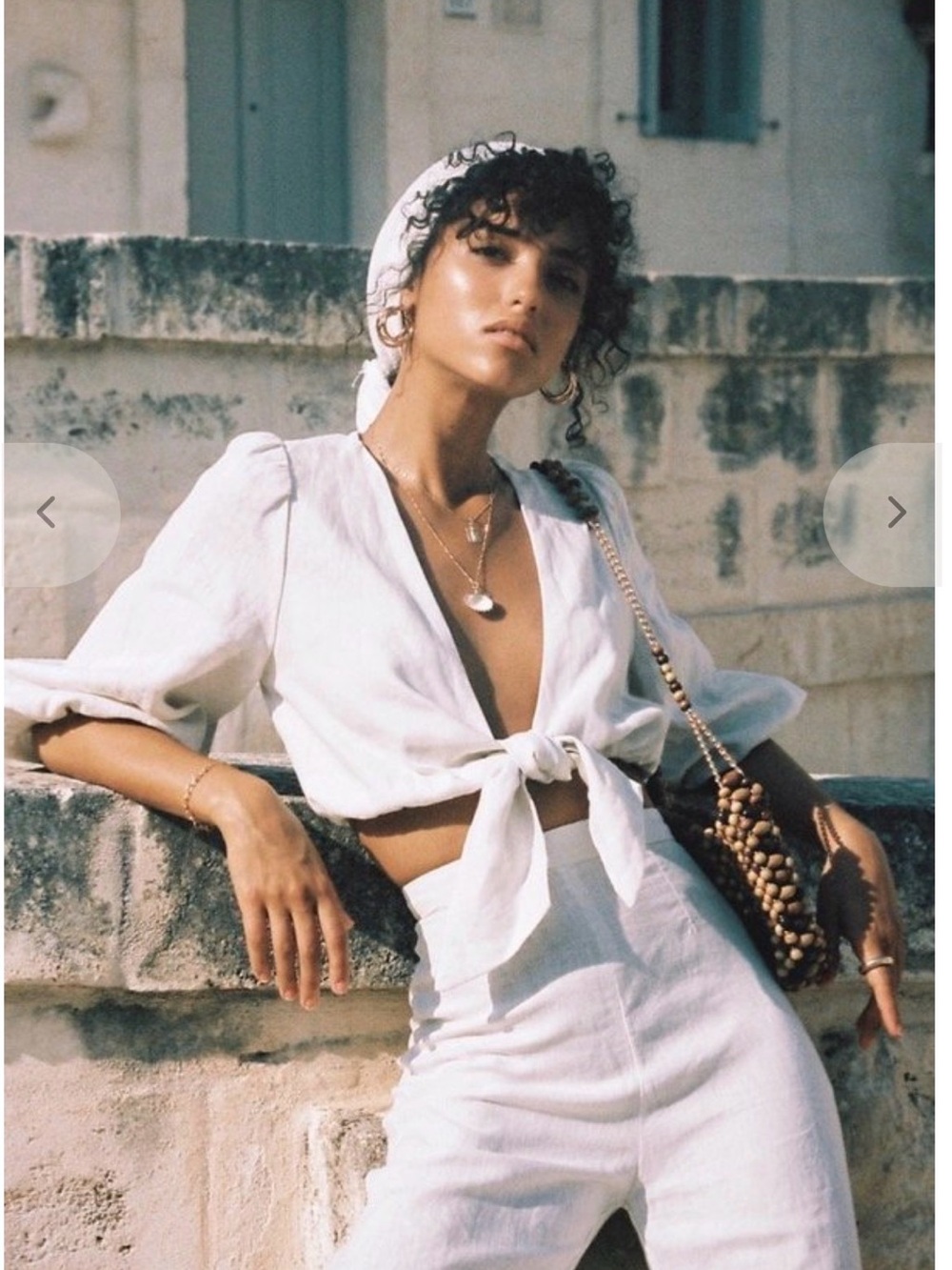 Faithfull the Brand La Guardia Top White Tie-Front Linen Blouse